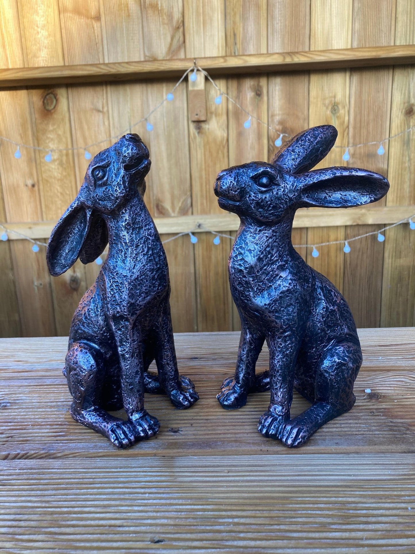 Medium Bronze Moon - Gazing Hares Ornament Set - Backyard Bliss