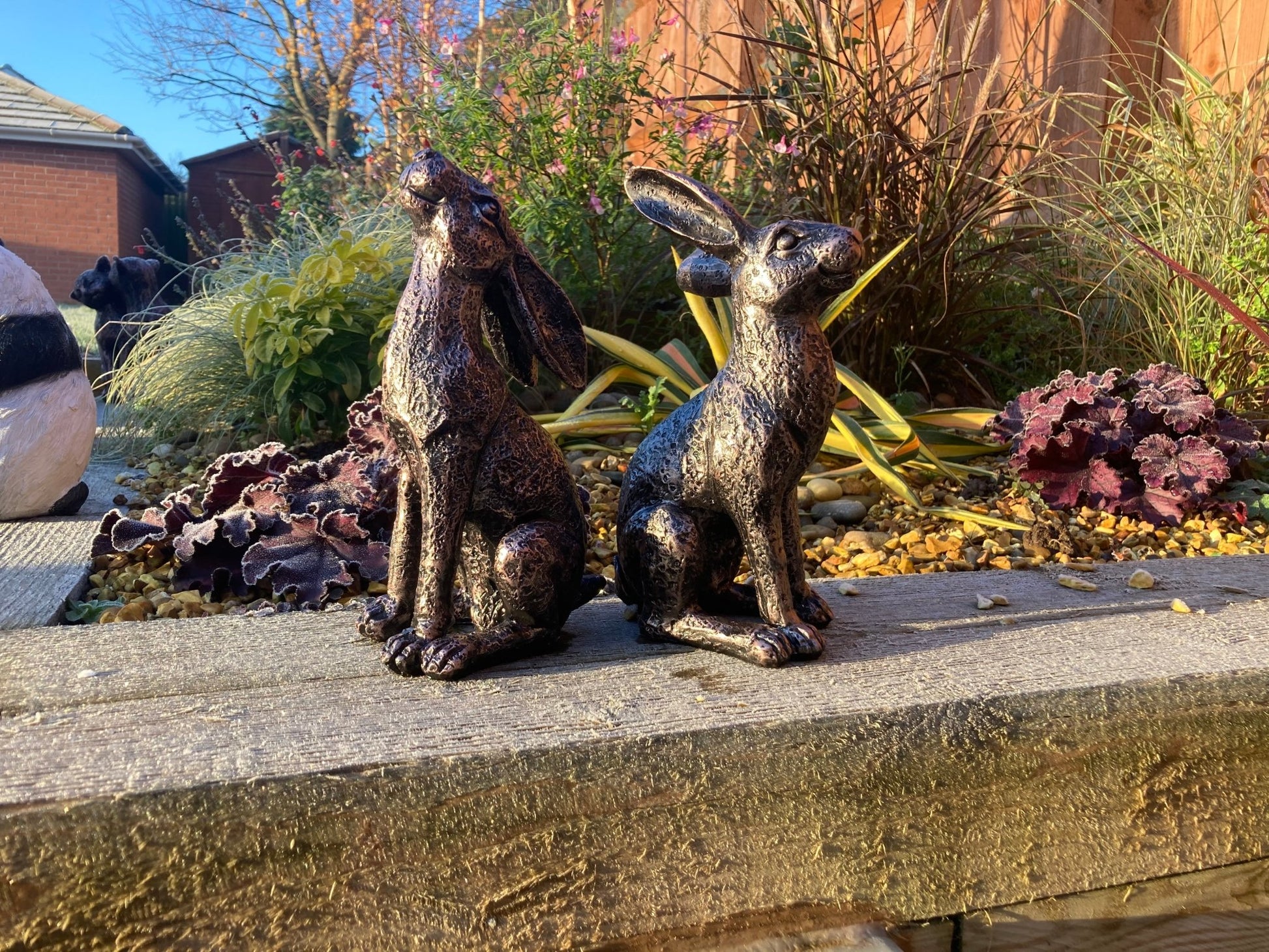 Medium Bronze Moon - Gazing Hares Ornament Set - Backyard Bliss