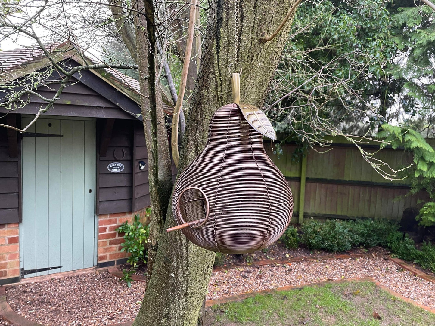 Pear Shaped Copper Bird Feeder - Backyard Bliss
