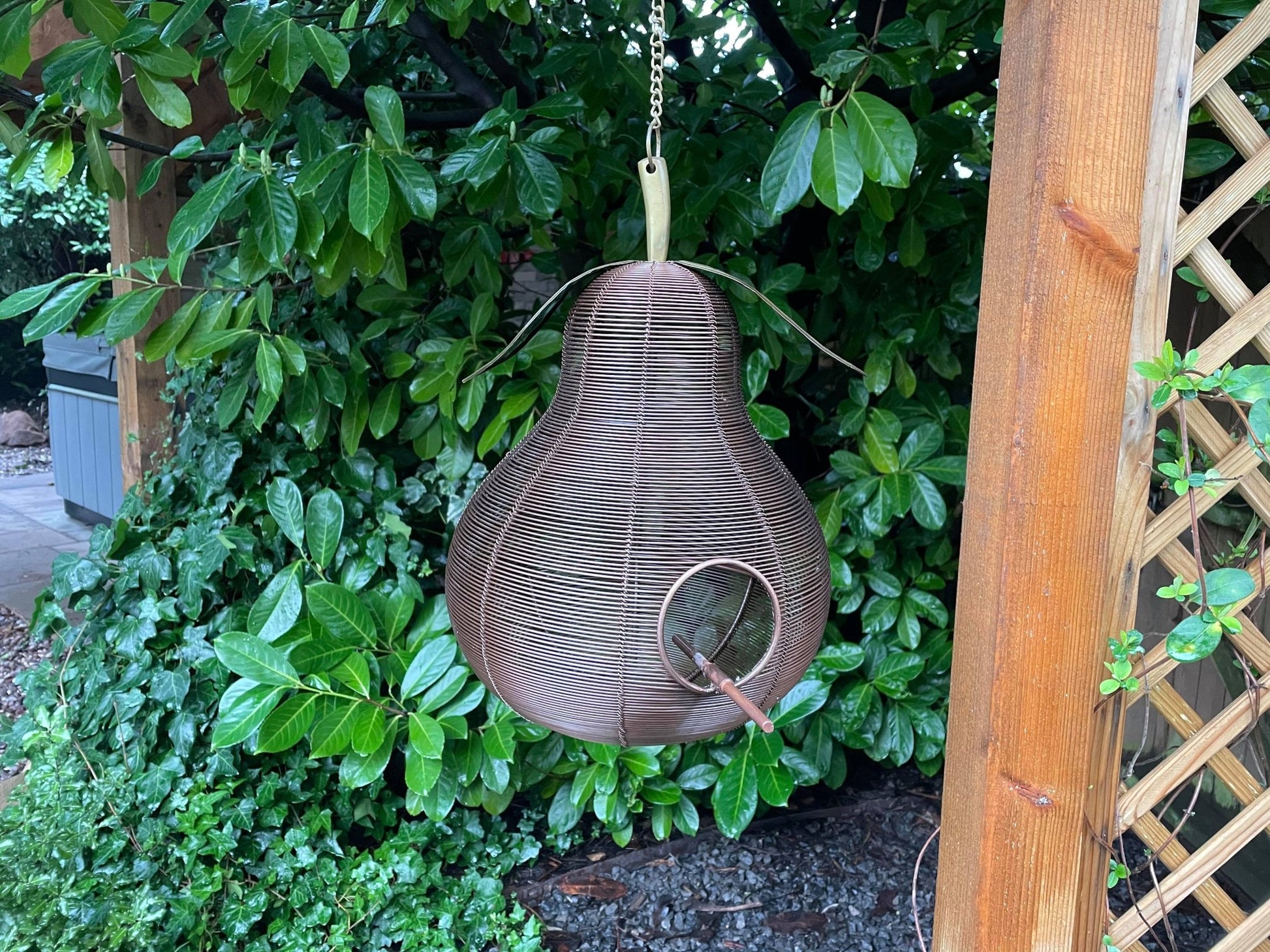Pear Shaped Copper Bird Feeder - Backyard Bliss