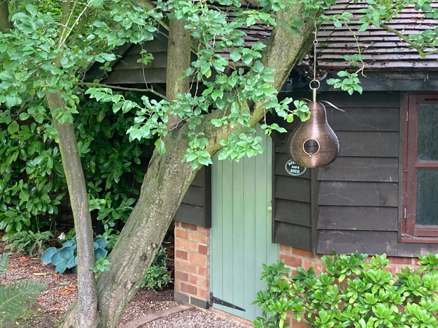 Pear Shaped Copper Bird Feeder - Backyard Bliss