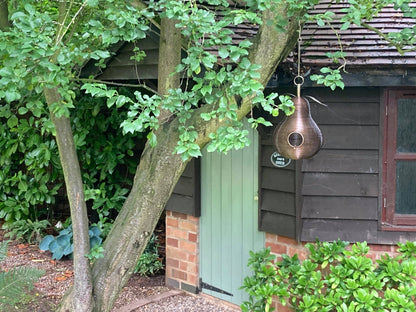 Pear Shaped Copper Bird Feeder - Backyard Bliss