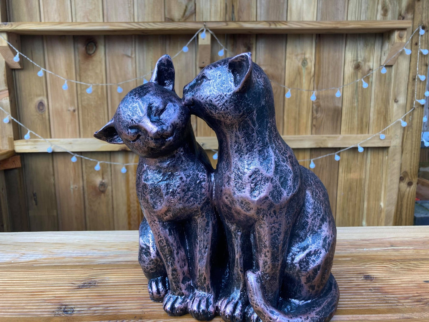 Two Preening Cats - Backyard Bliss