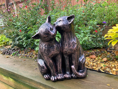 Two Preening Cats - Backyard Bliss